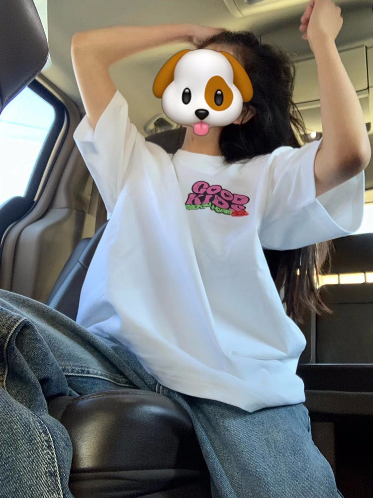 官圖220克/精梳純棉後包領有縫邊S-XXXL夏裝短袖T恤女