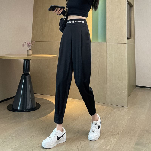 Harem pants women's 2024 spring and summer new loose and versatile women's pants high-waisted slimming straight leg casual pants women's pants