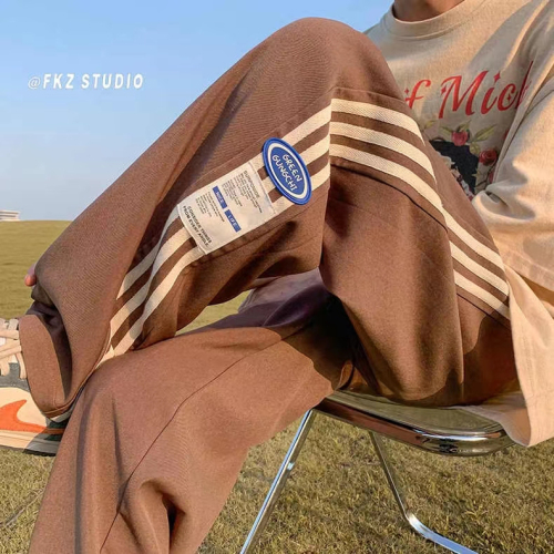 Straight-leg loose American retro sport pants, trendy high street, Instagram style, thin for spring and autumn, casual and versatile.