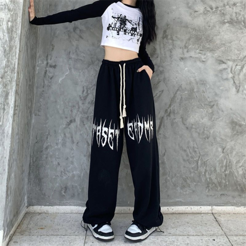 Hip-hop dance drawstring hip-hop sports American hiphop pants loose casual jazz dance jazz high street pants