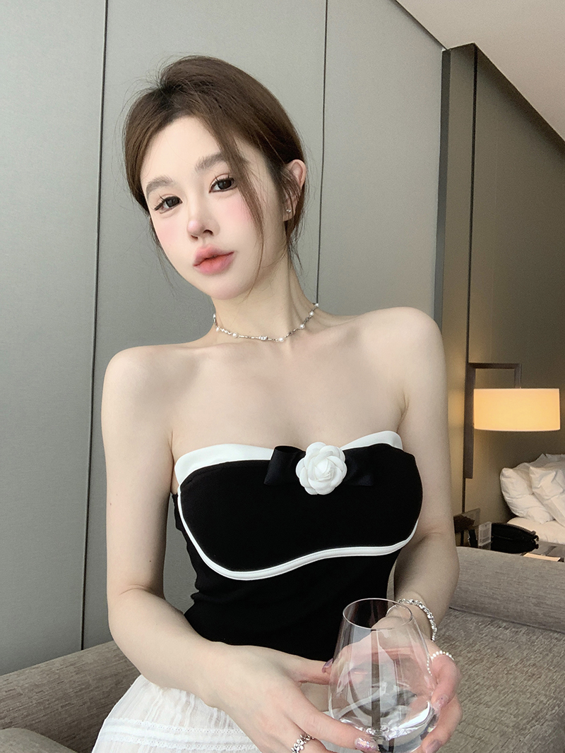 實拍 小香風抹胸背心女春性感修身內搭吊帶背心自帶胸墊