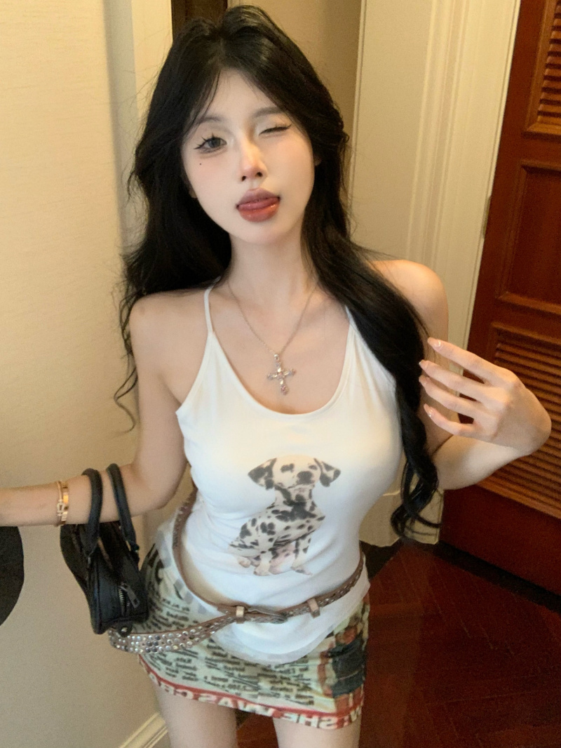 Real shot~American hot girl puppy camisole