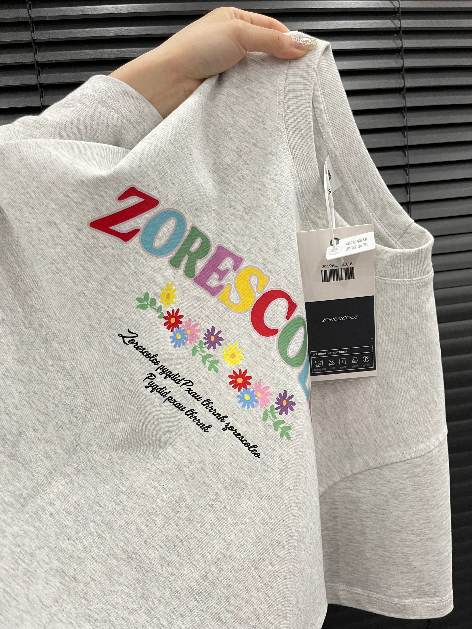 高品質純棉200克精梳緊密100%棉直播同品前印花寬鬆短袖t恤女