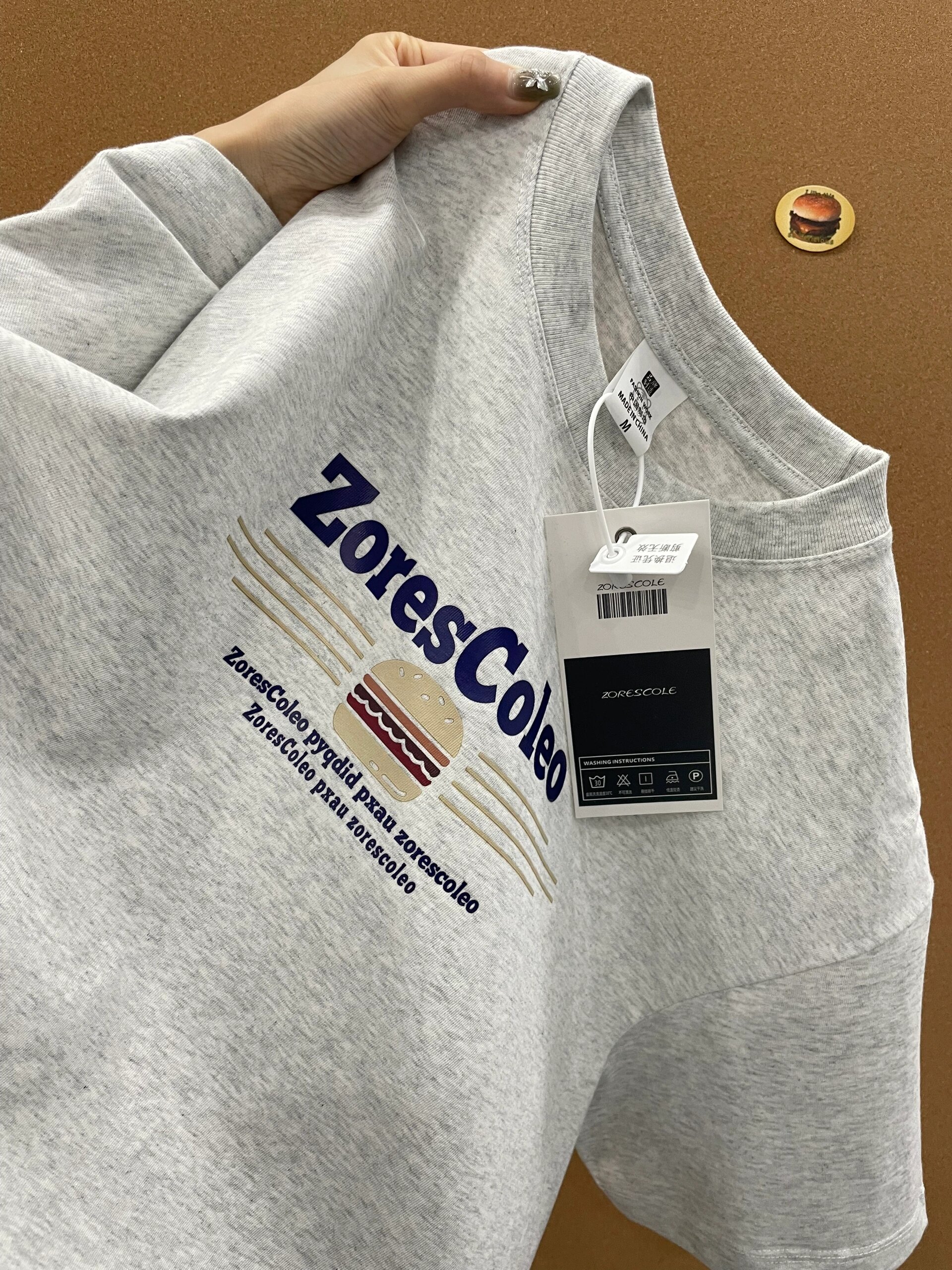 高品質純棉200克精梳緊密100%棉直播同品前印花寬鬆短袖t恤女