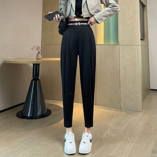 Harem pants women's 2024 spring and summer new loose and versatile women's pants high-waisted slimming straight leg casual pants women's pants