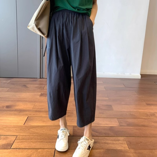 Japanese high-waist straight overalls for women spring thin 2024 new nine-point carrot pants loose casual wide-leg pants