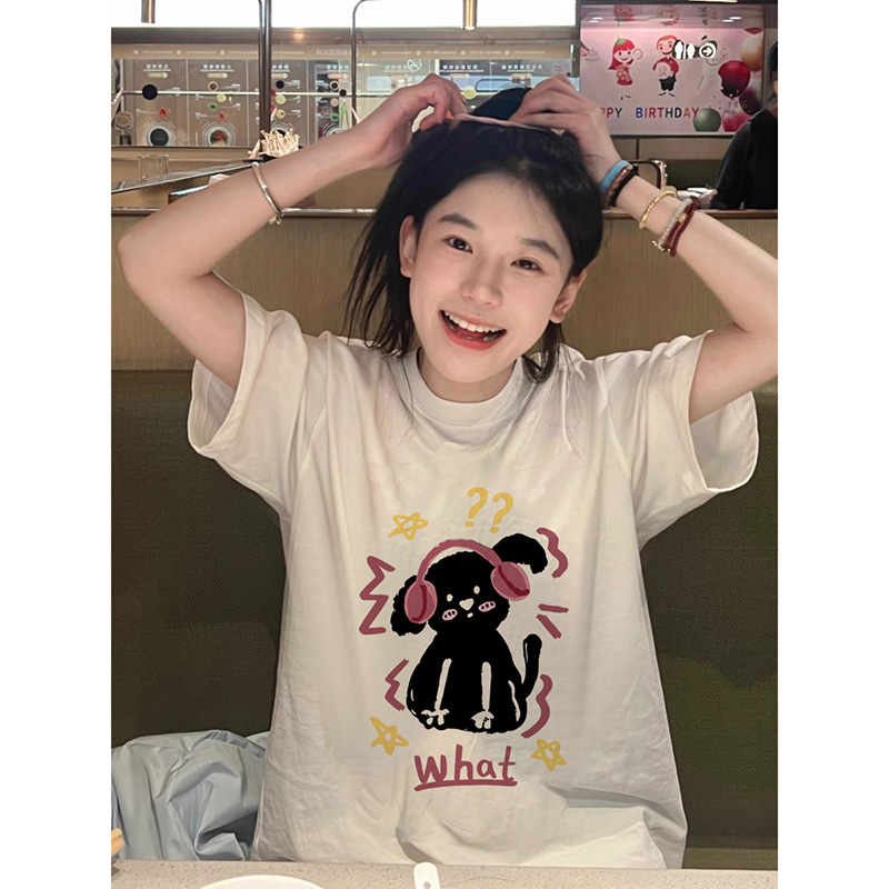 230g rear bag spring and summer new style pure cotton short-sleeved T-shirt trend