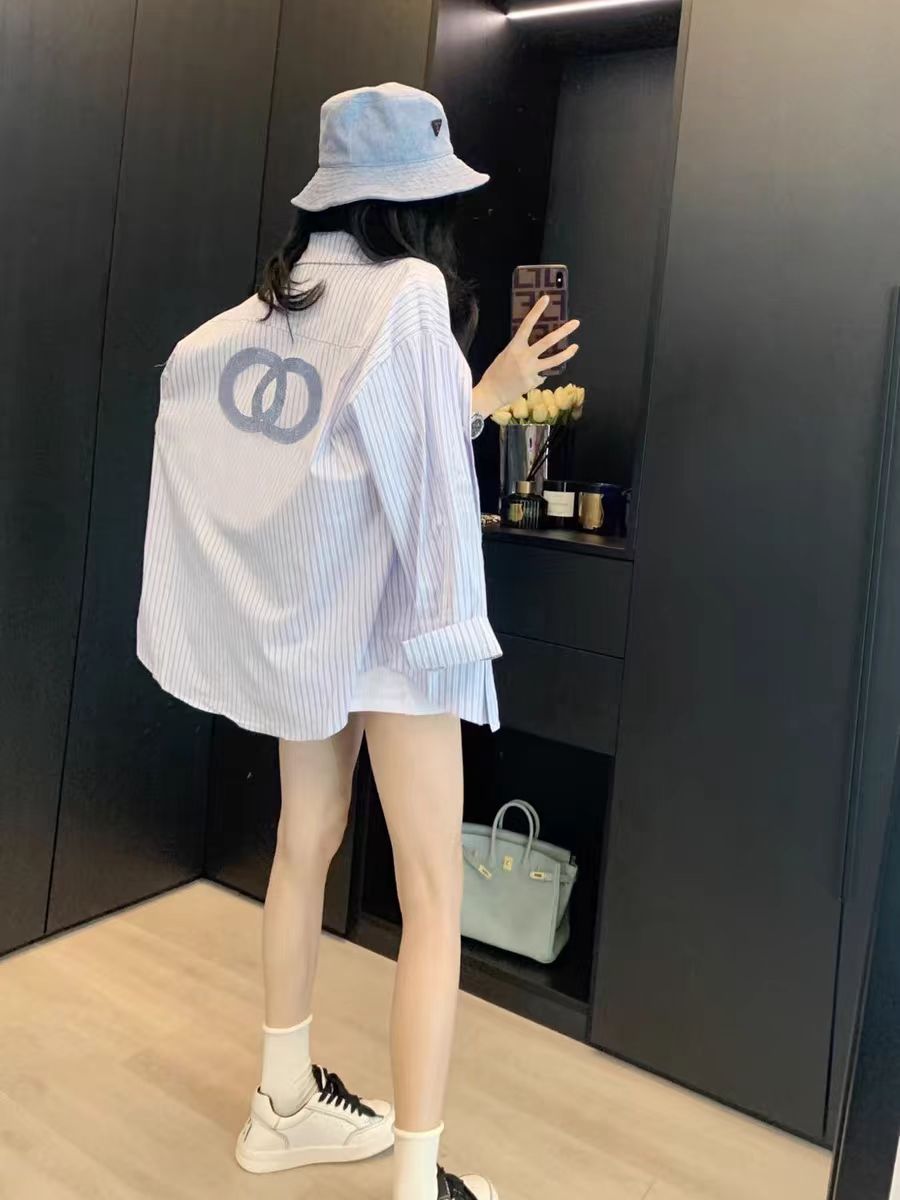 Leathercat襯衫女士上衣2024新款設計感小眾時尚寬鬆襯衣春裝外套