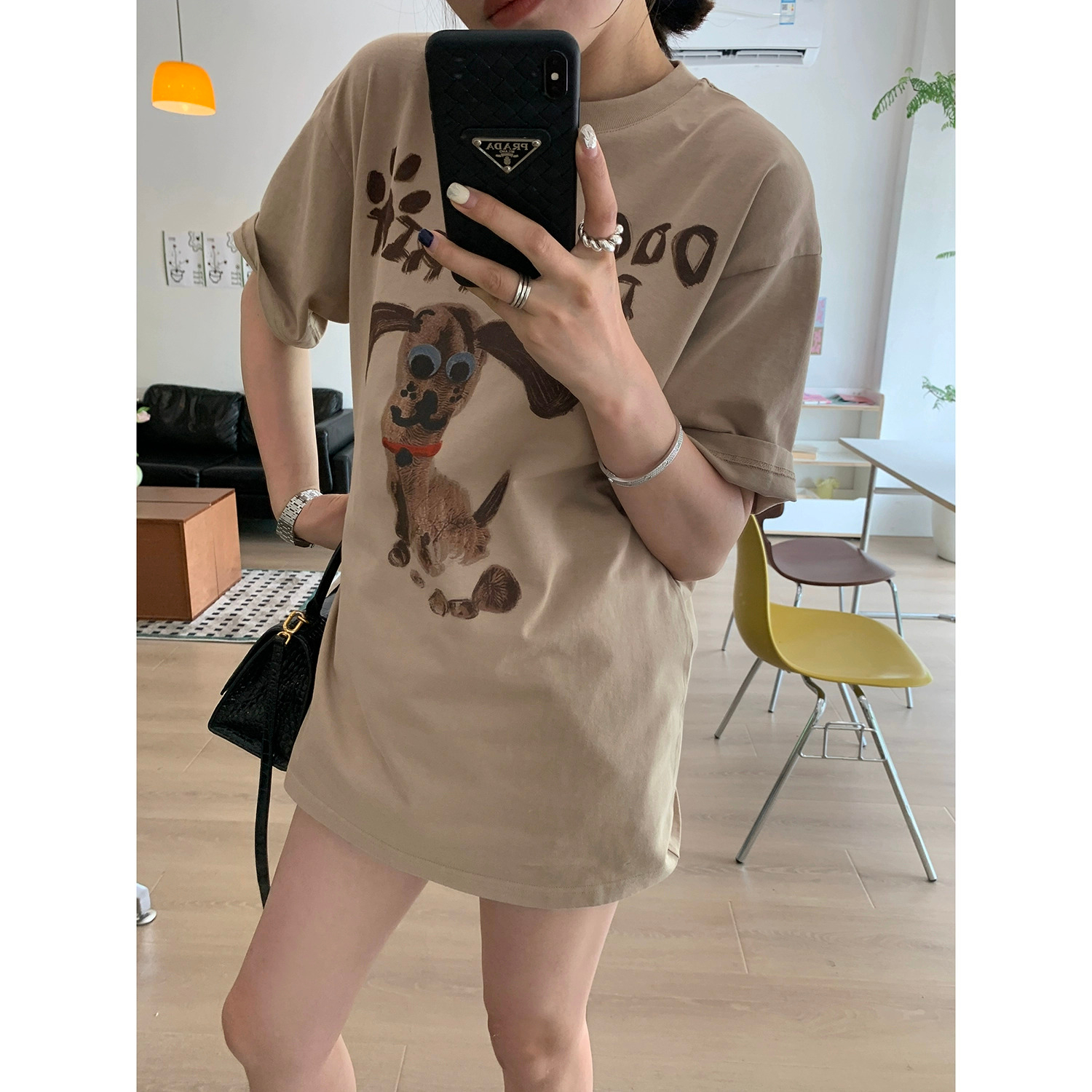 官圖220克/精梳純棉後包領有縫邊S-XXXL夏裝短袖T恤女