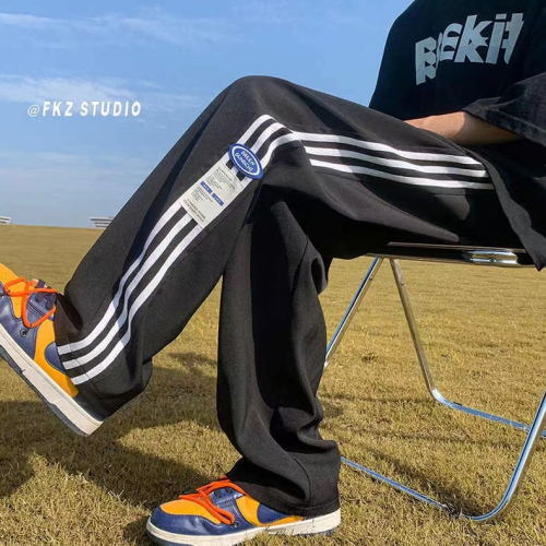 Straight-leg loose American retro sport pants, trendy high street, Instagram style, thin for spring and autumn, casual and versatile.