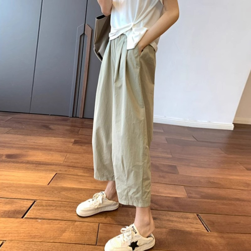 Japanese high-waist straight overalls for women spring thin 2024 new nine-point carrot pants loose casual wide-leg pants