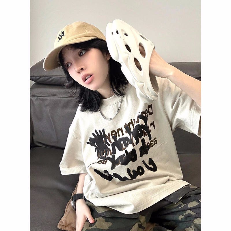 官圖220克/精梳純棉後包領有縫邊S-XXXL夏裝短袖T恤女