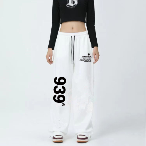 European and American jazz dance sweatpants hiphop letter printed drawstring pants women's thin jazz dance pants