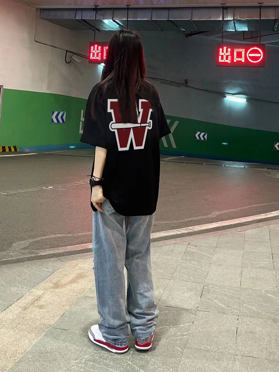 夏季美式正肩短袖t恤女ins潮牌原創設計感小眾oversize情侶裝上衣