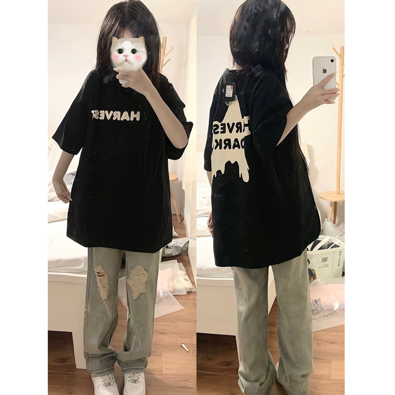 官圖220克/精梳純棉後包領有縫邊S-XXXL夏裝短袖T恤女