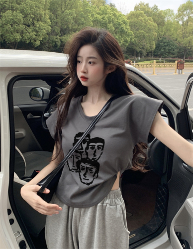 Real shot of summer pure cotton short-sleeved T-shirt women's airplane sleeve new casual simple solid color loose versatile top ins
