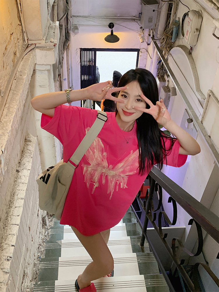 官圖220克/精梳純棉後包領有縫邊S-XXXL夏裝短袖T恤女