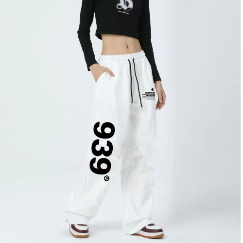 European and American jazz dance sweatpants hiphop letter printed drawstring pants women's thin jazz dance pants