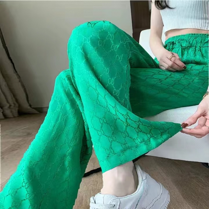 闊腿褲女夏季薄款高腰垂感寬鬆直筒褲新款休閒拖地褲