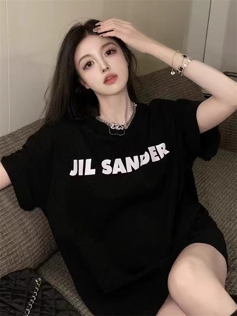 Printed round neck short-sleeved T-shirt for women spring and summer new Hong Kong style loose slimming casual versatile top