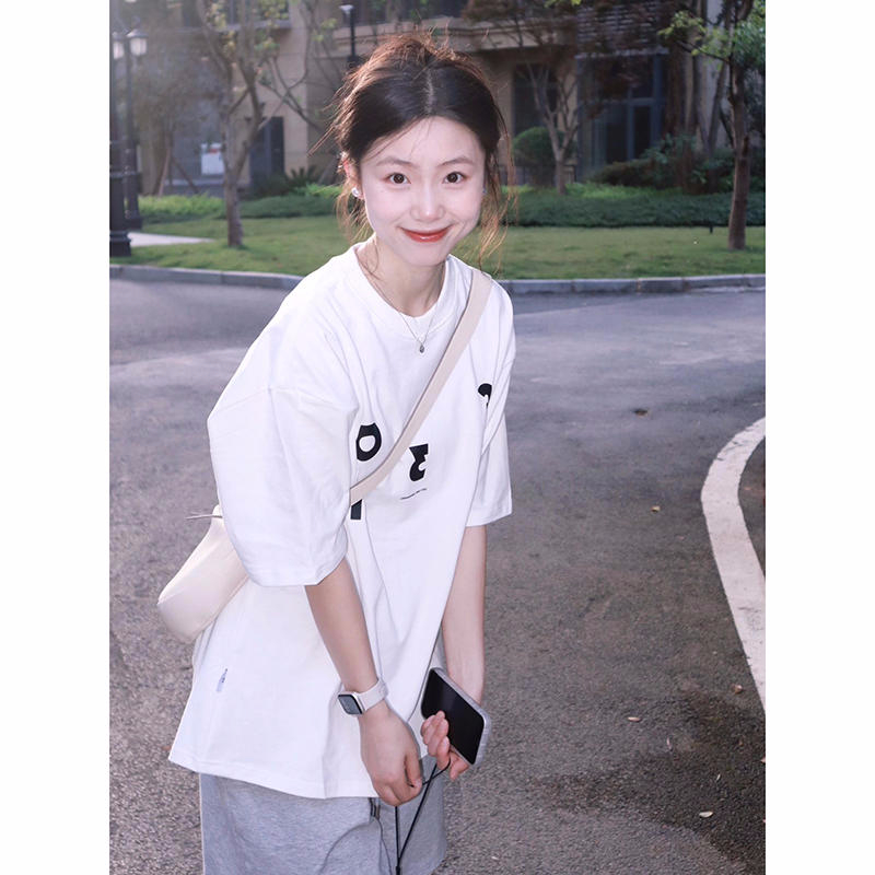 Official picture 220g/combed cotton back collar with seamed edge S-XXXL summer short-sleeved T-shirt for women