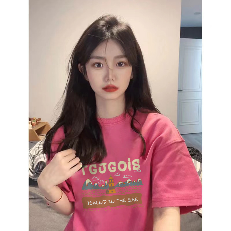 寬鬆oversize短袖t恤女春夏季新款中長款chic上衣