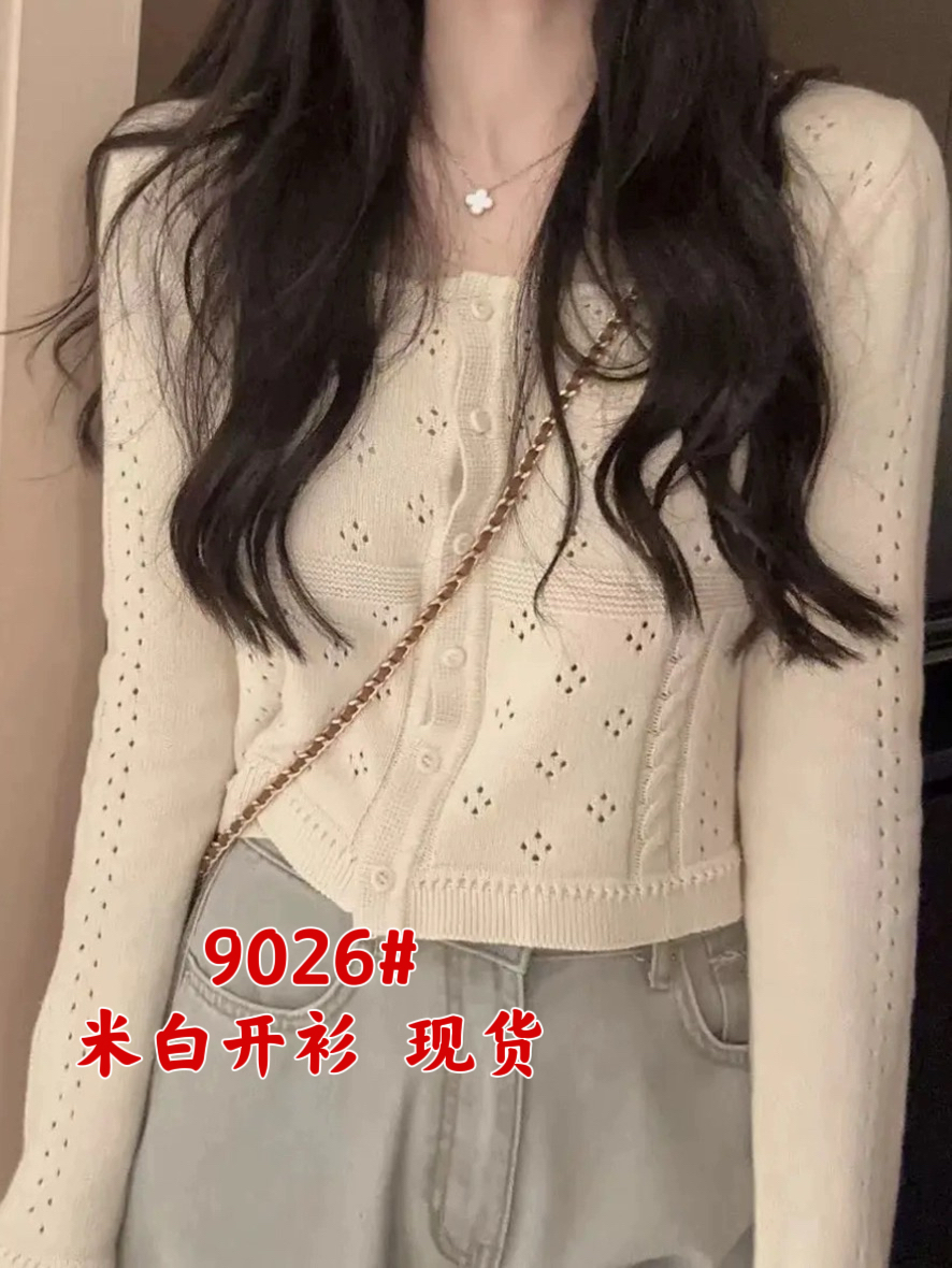 春季新款 韓系針織衫my girl小個子韓國手工鈎花鏤空針織衫女