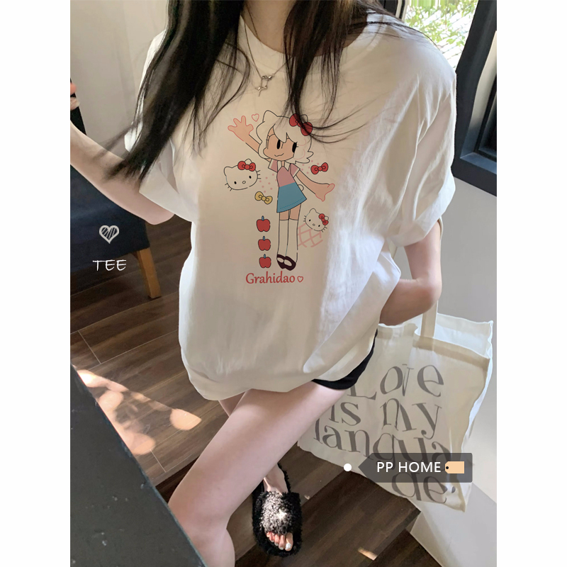 官圖220克/精梳純棉後包領有縫邊S-XXXL夏裝短袖T恤女