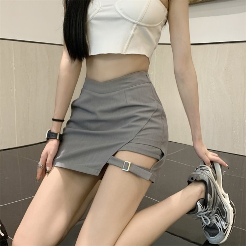 Real shot!  !  High-waisted suit skirt for women, irregular design, hip-hugging skirt, Korean style, versatile skirt