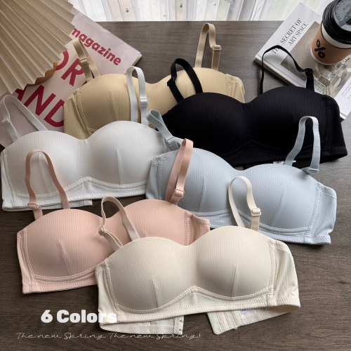 Real shot of underwear for women, seamless small breasts, big bra, no wires, push-up, strapless, breathable girly bra