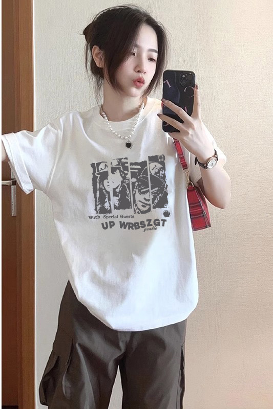 美式復古白色純棉短袖t恤女夏寬鬆oversize歐貨潮牌半袖上衣