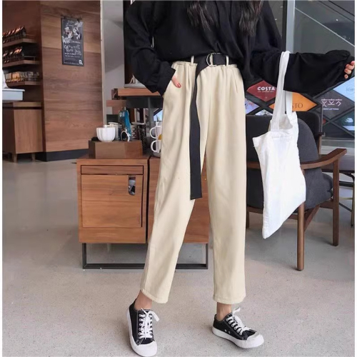 2024 Spring New Style Pants for Girls Students Korean Style Loose Slimming Wide Legs Versatile Casual Overalls for Women
