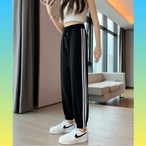 Sports pants women's thin running loose and versatile autumn and summer casual students Korean version slimming harem pants for outer wear