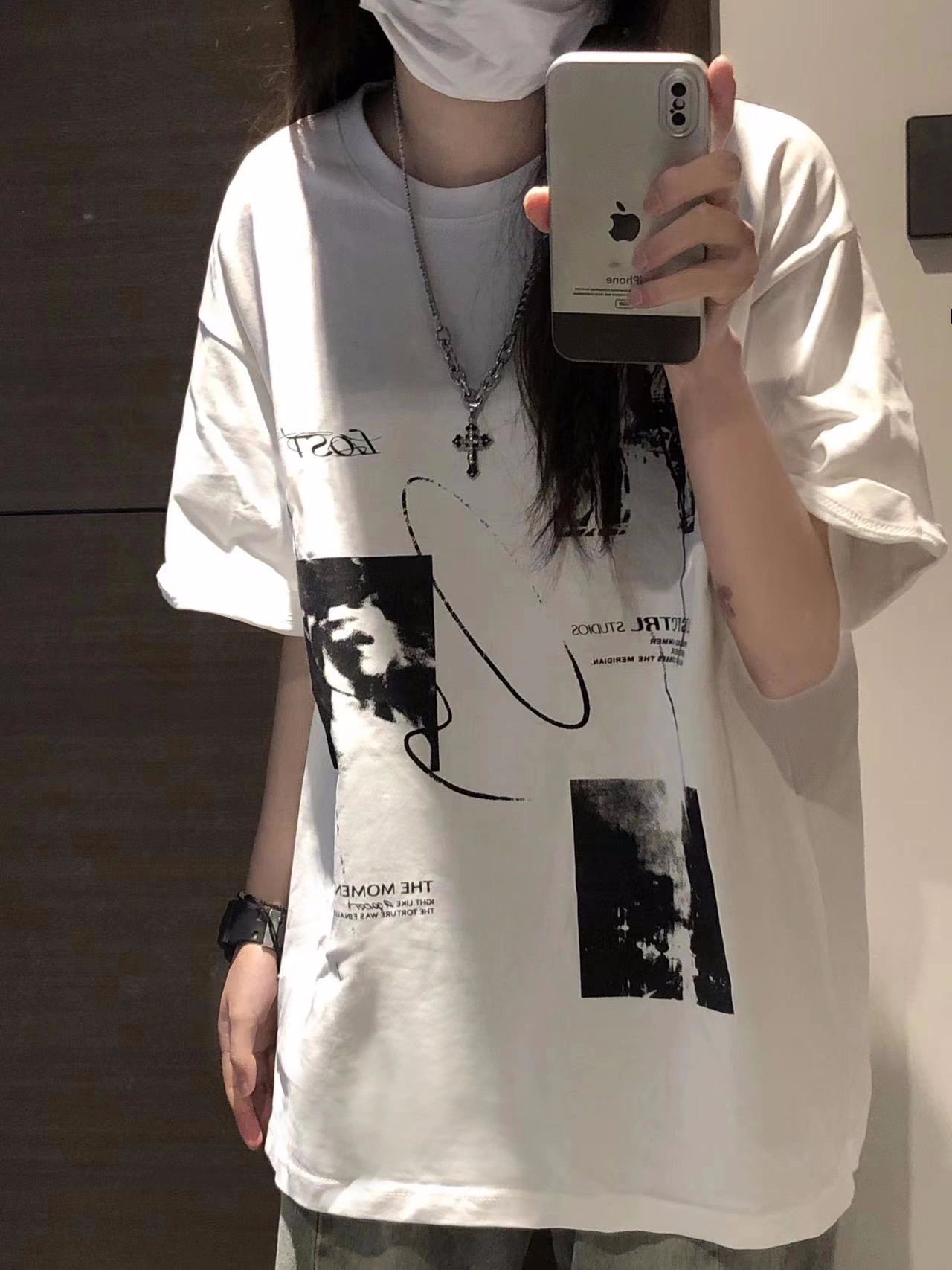 Official picture 220g/combed cotton back collar with seamed edge S-XXXL summer short-sleeved T-shirt for women