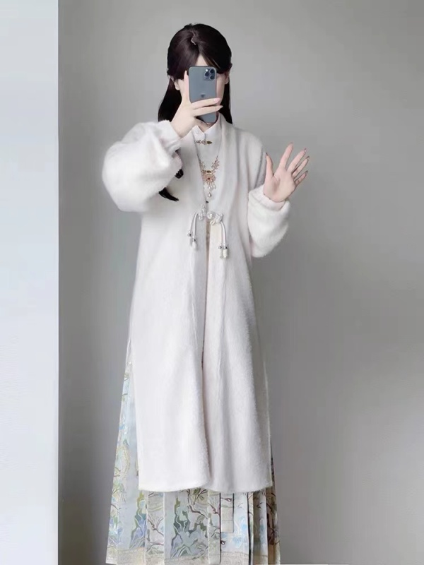 馬面裙2024新款改良明制國風漢服秋冬可上班穿的日常女新中式套裝