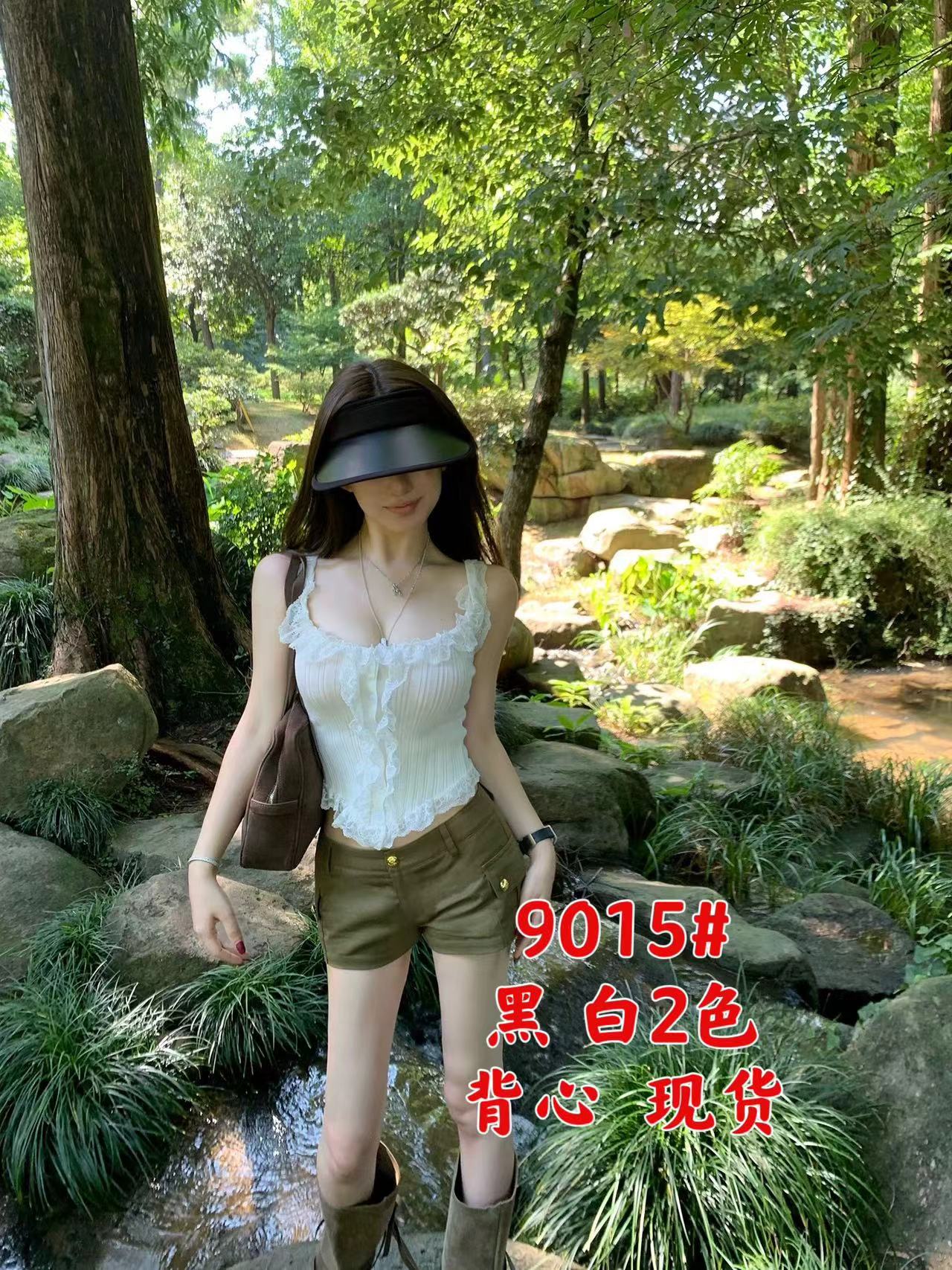 Wuuus氧氣蘇打蕾絲無袖背心女夏季新款純欲風針織衫上衣外搭