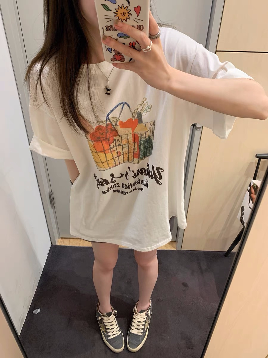 Official picture 220g/combed cotton back collar with seamed edge S-XXXL summer short-sleeved T-shirt for women