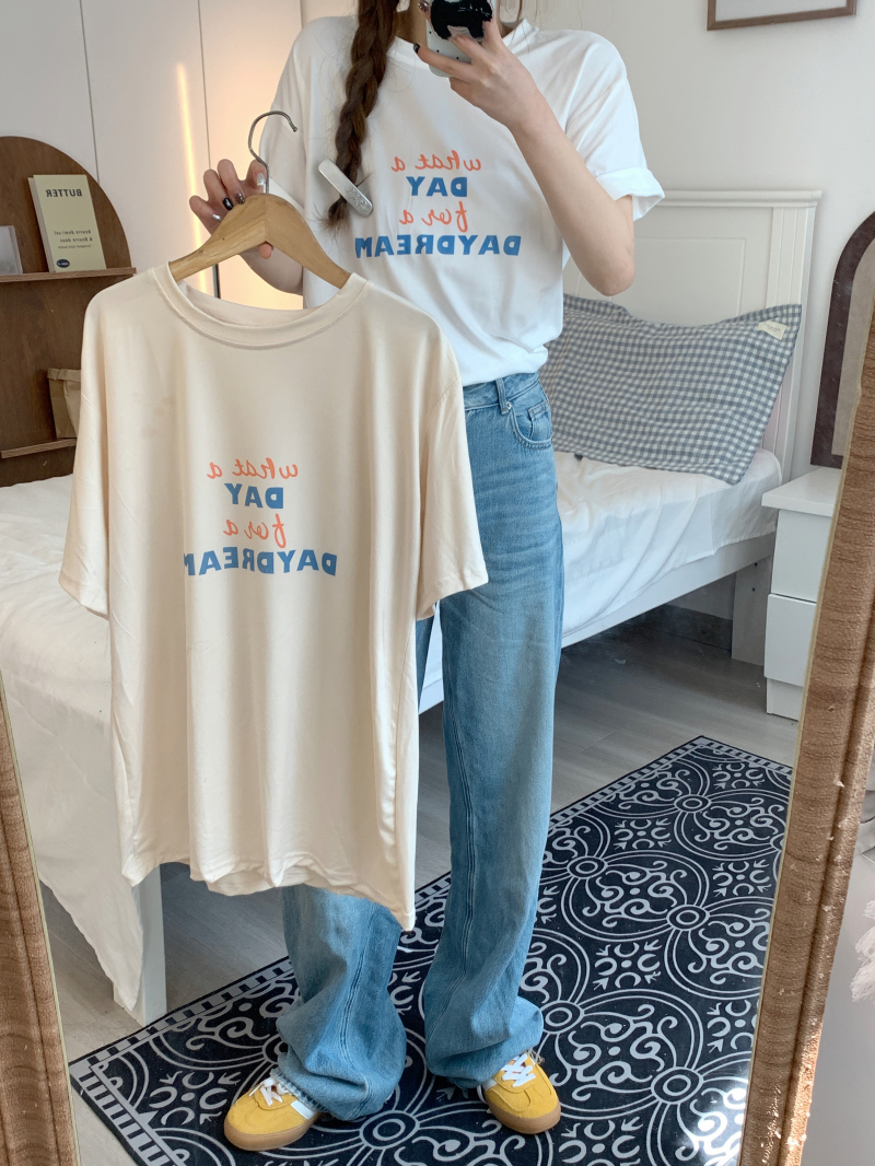 實拍 網紅t恤女ins超火情侶夏季半袖設計感小眾原宿短袖上衣
