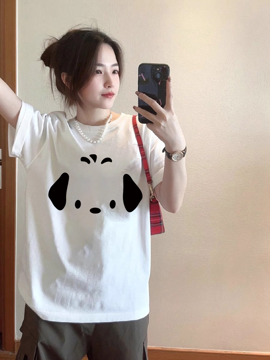 美式復古白色純棉短袖t恤女夏寬鬆oversize歐貨潮牌半袖上衣
