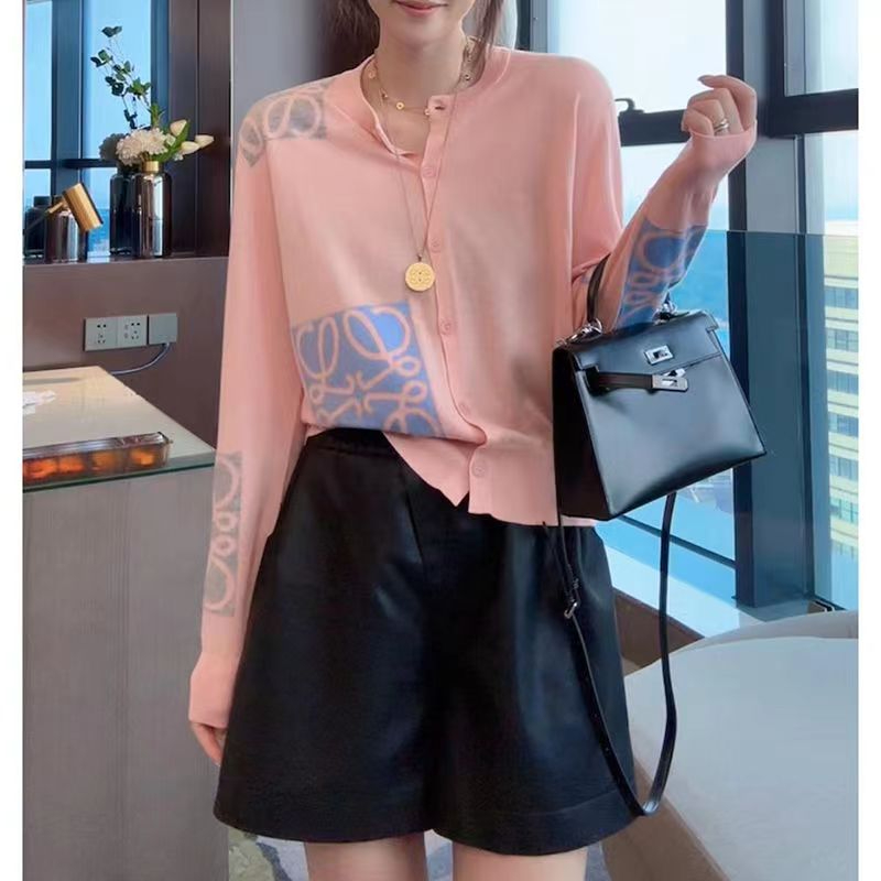 European goods 2024 early autumn new style contrasting color design fashionable slim knitted cardigan women's loose embroidered long-sleeved top