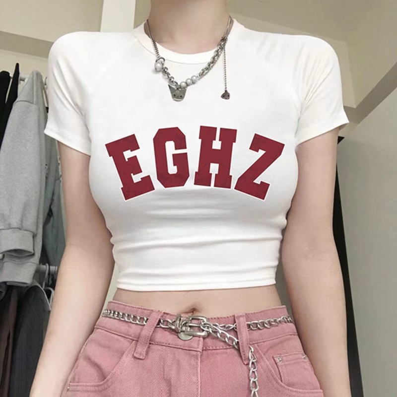 1*1純棉 高彈力美式夏季純欲辣妹短款修身小眾設計感別致上衣