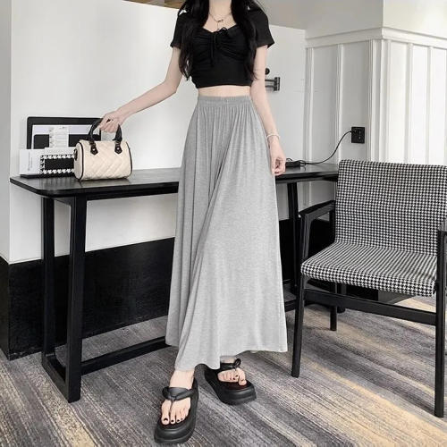 New style of drapey wide-leg culottes summer thin high-waisted loose slim fluttering pants small casual pants for women