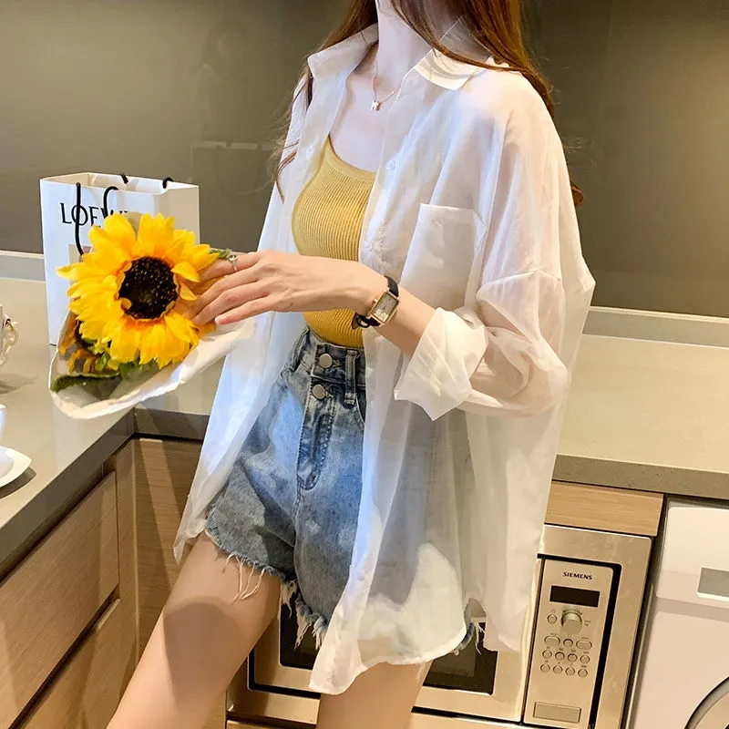 Official picture 300 pounds fat mm large size thin sun protection clothing women's shirt loose cardigan