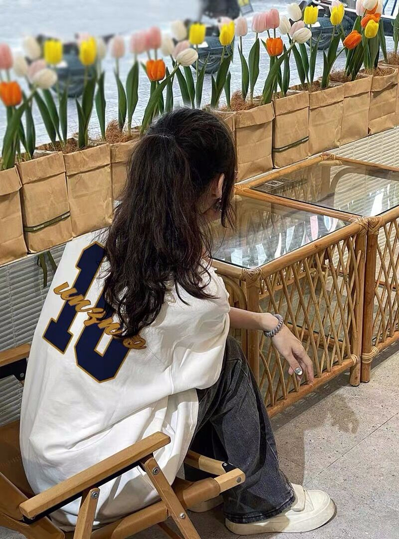 官圖220克/精梳純棉後包領有縫邊S-XXXL夏裝短袖T恤女