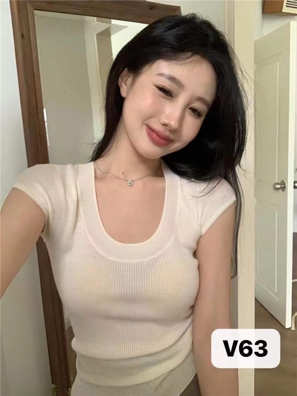 辣妹時尚純欲風針織短袖t恤女ins夏季坑條設計感修身顯瘦圓領上衣