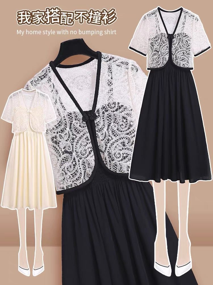 Summer new style Chinese style disc buckle lace shawl sun protection jacket for women
