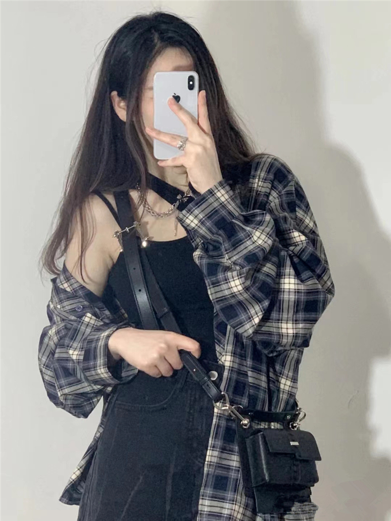 Official picture 300 pounds fat mm spring and autumn plaid shirt plus size jacket shirt