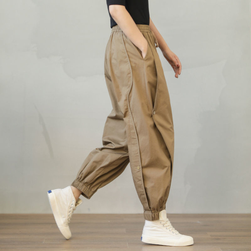 Overalls Heavy Industry Summer New Loose Korean Harem Casual Pants Drawstring Elastic Waist Leg Lantern Pants Women