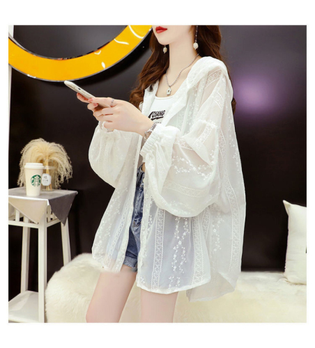 Official picture 300 pounds fat mm large size thin sun protection clothing women's shirt loose cardigan