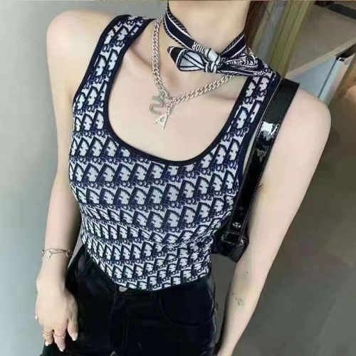 2024 design niche knitted suspender high quality vest summer new bow women's outer wear hot girl outfit